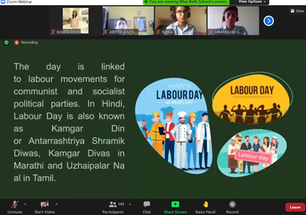 Brahm Dutt Blue Bells Public School, SECTOR 10, GURUGRAM CELEBRATES LABOUR DAY